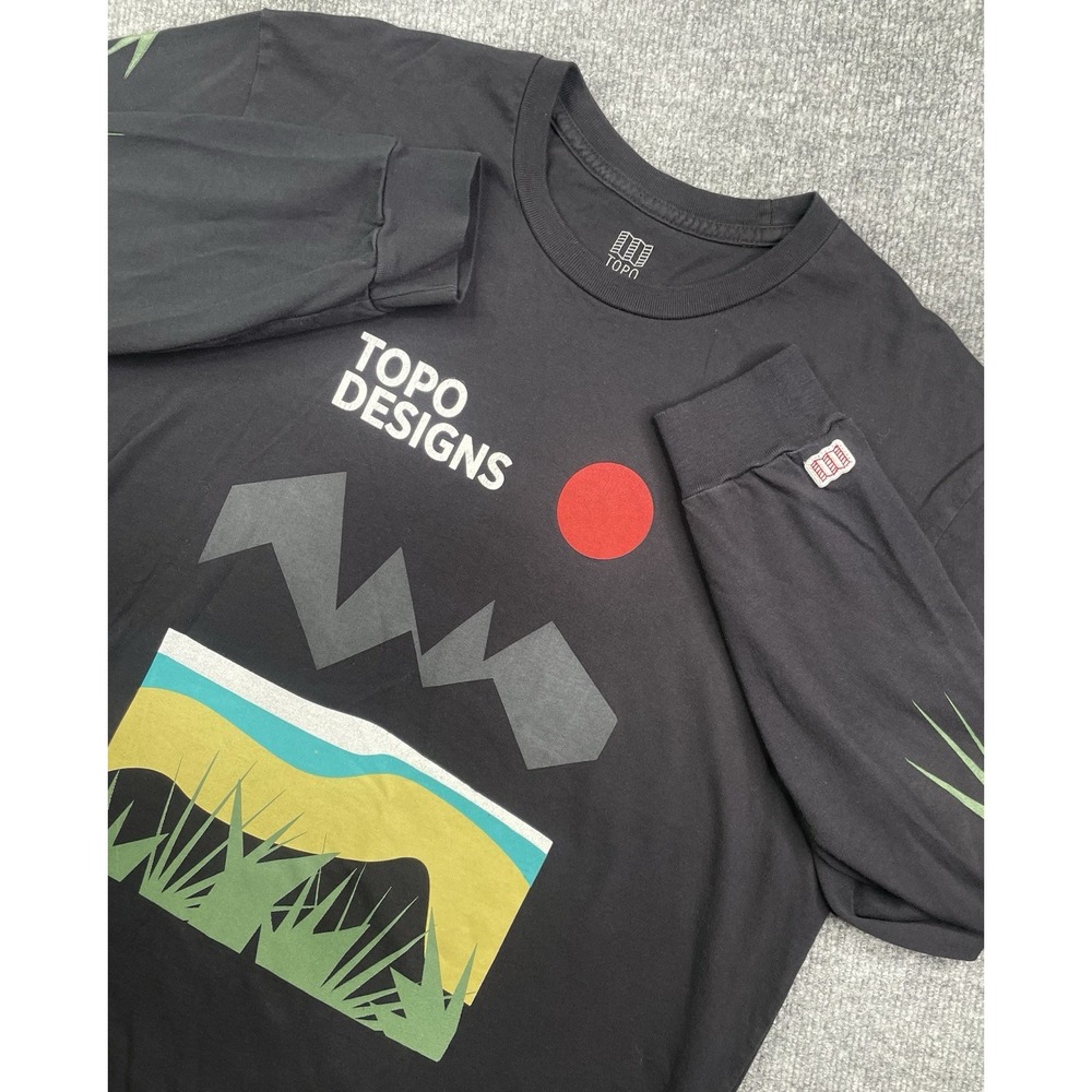 Topo Designs T Shirt Men's XL Long Sleeve Crew Neck Desert